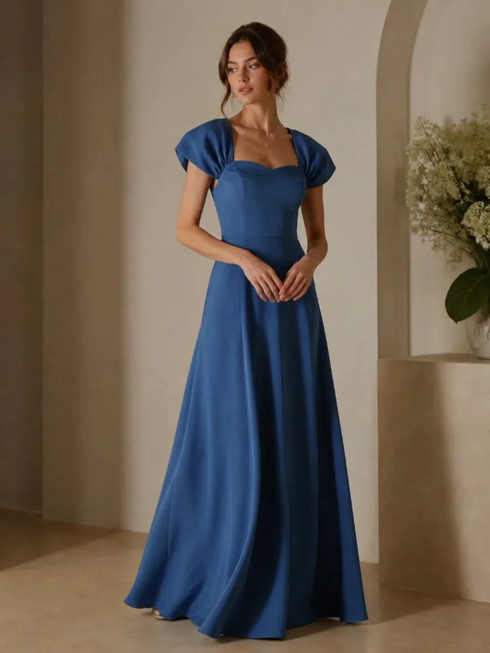 ELLIATT Palace Asymmetrical Gown, Blue, Small New $228 NWT